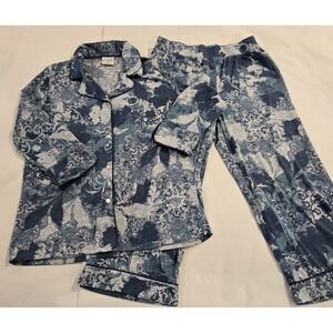 Wonderly Intimates Women's Pajama Set 3/4 Sleeve Button Up Top & Capri Pants MED